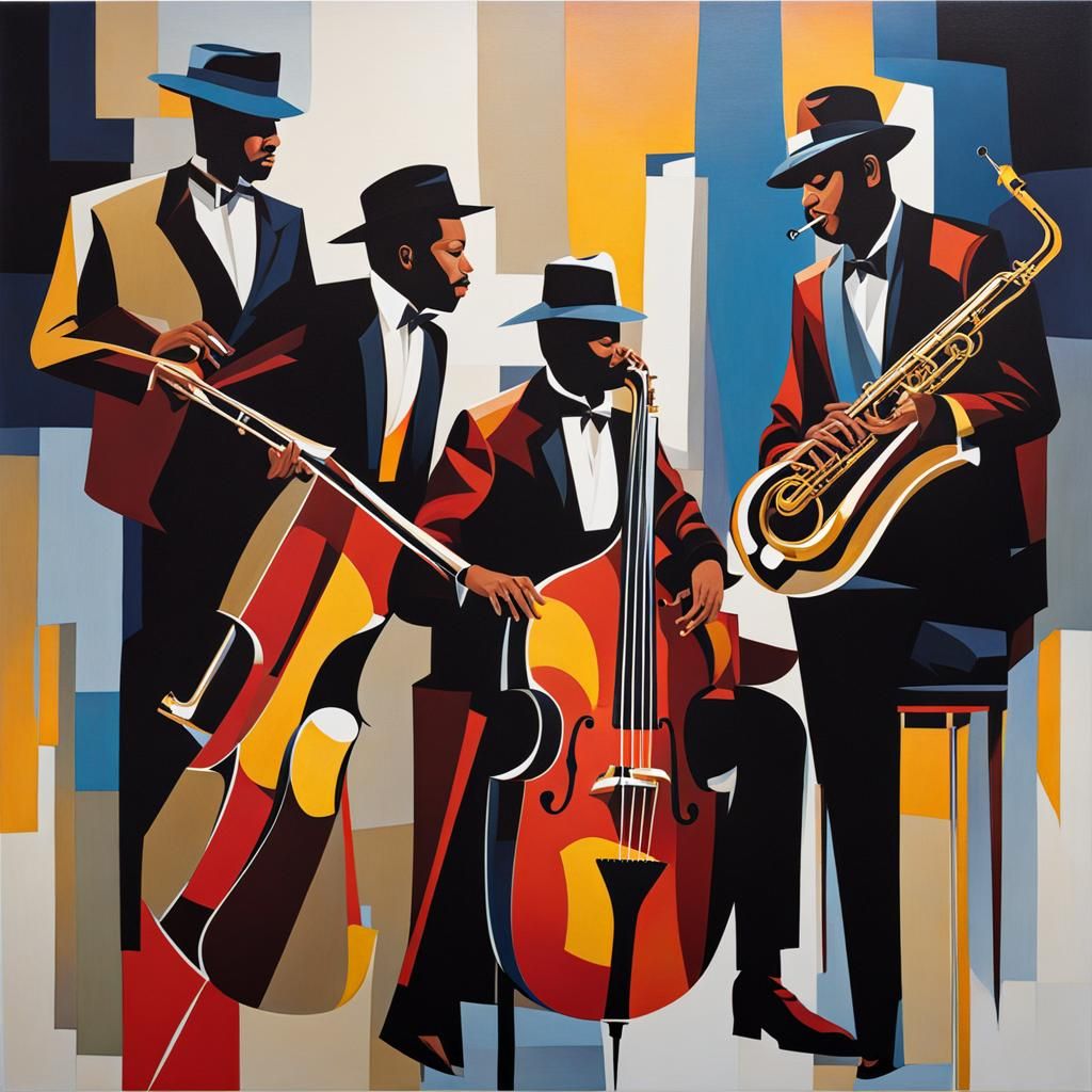 Abstract Jazz Trio Art