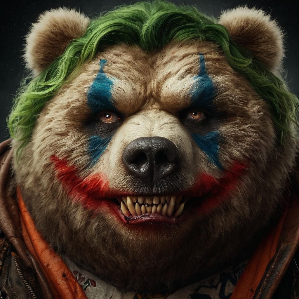 Obese Bear-Joker in Explosive Gotham Darkness
