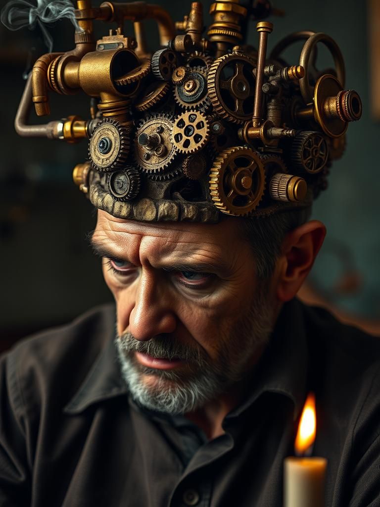 Steampunk Man: Overflowing Mechanical Mind