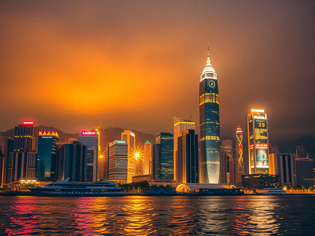 Hong Kong Skyline Golden Light Professional Photography