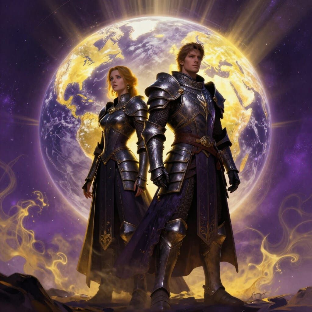 Fantasy Guardians Protecting Earth in Cosmic Drama
