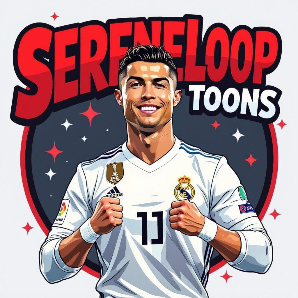 Cristiano Ronaldo Cartoon Logo for SereneLoopToons