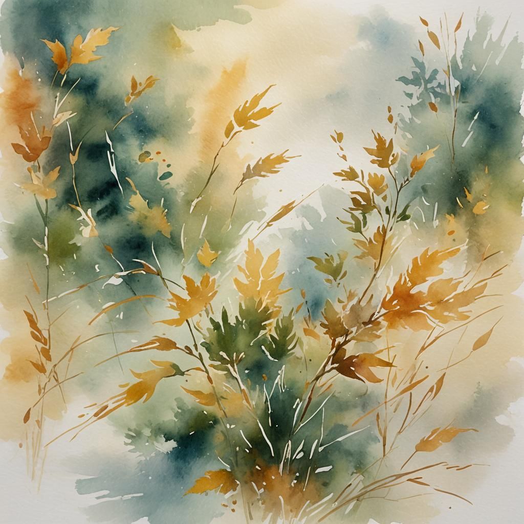Impressionist Watercolor Paper in Golden Hour Lighting