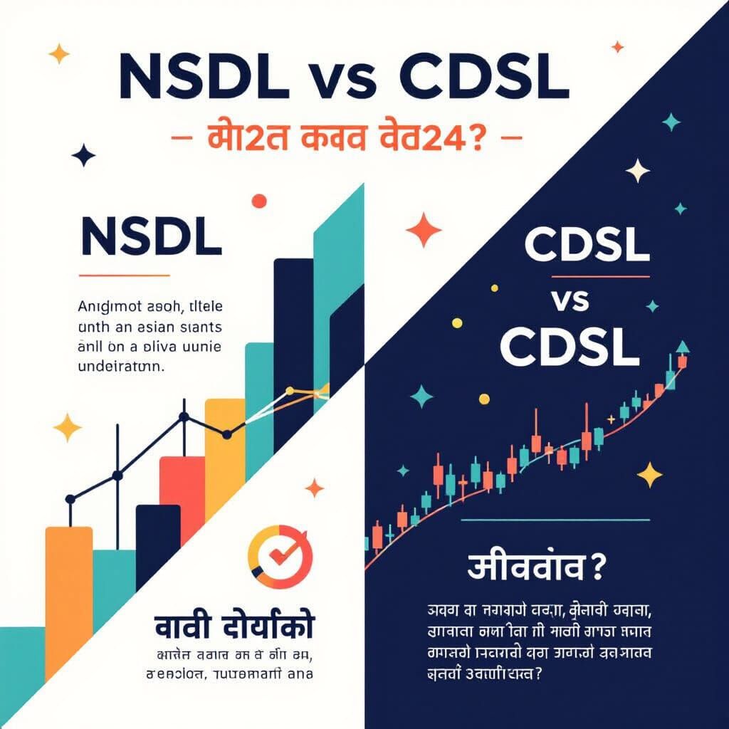 NSDL vs CDSL: Digital Stock Market Infographic