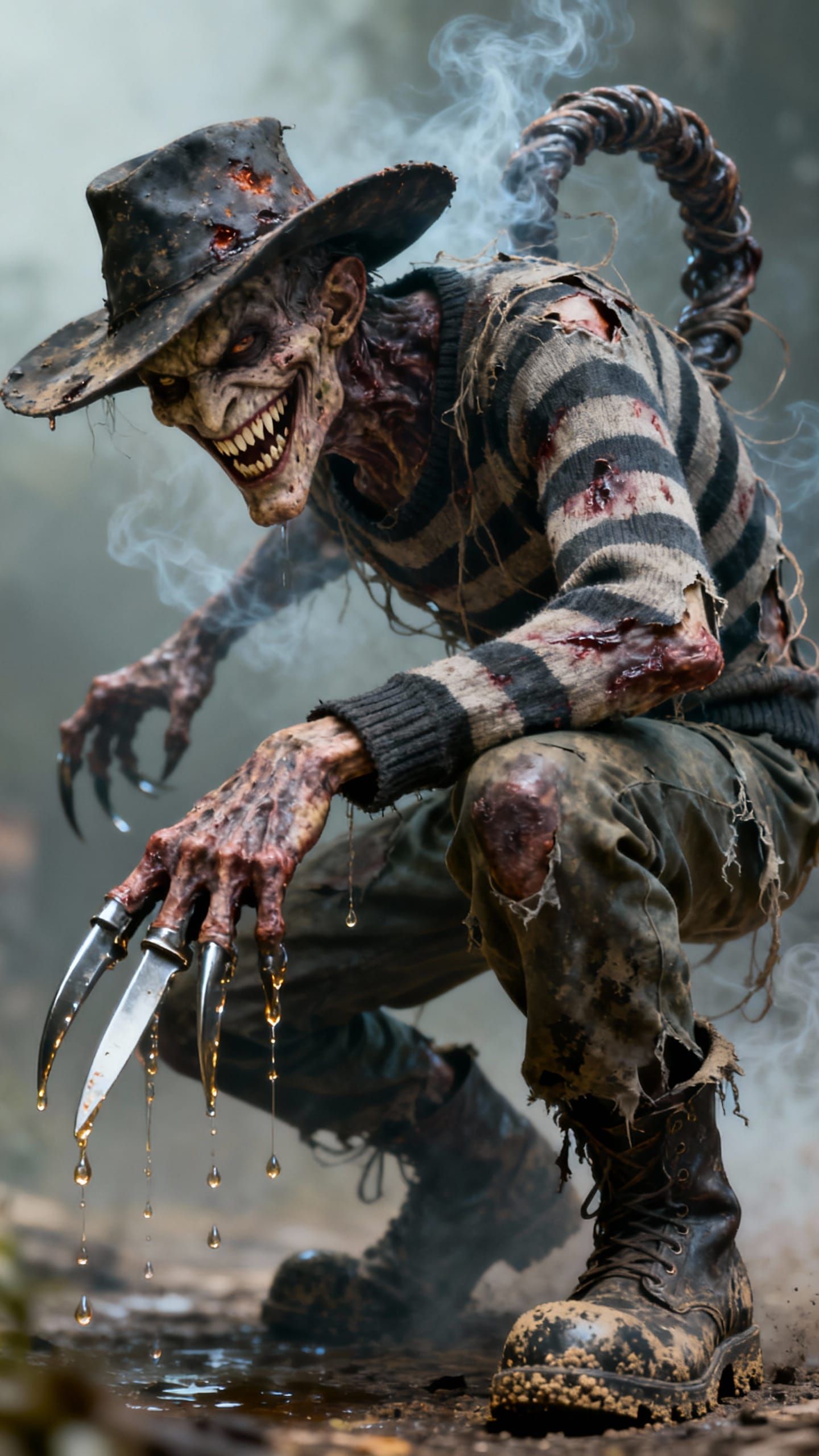 Nightmarish Figure in Hyper-Realistic Cinematic Style