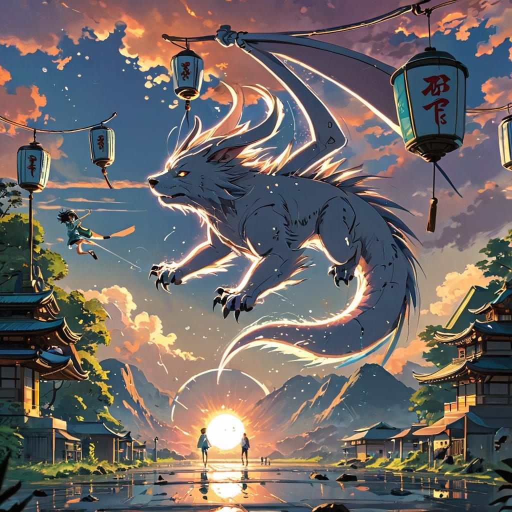 Anime-Inspired Dragon in Vibrant Pastel Colors