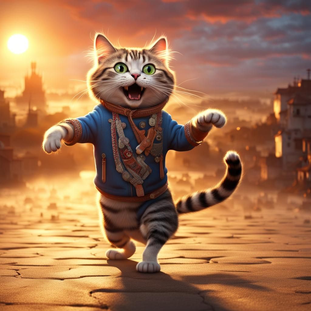 Funny Cat Dancing in Ganham Style, 4K