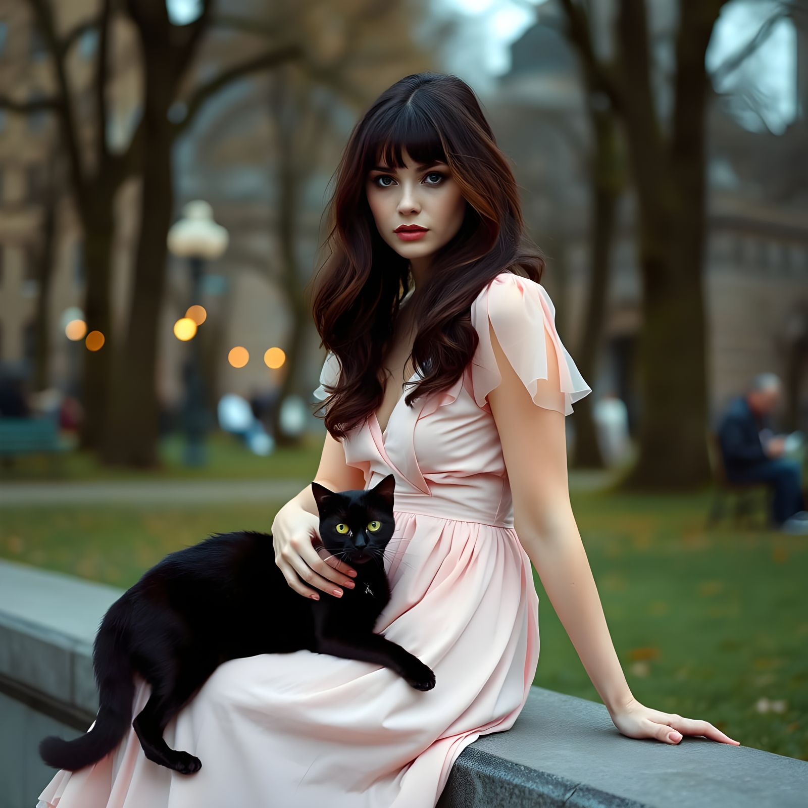 Ethereal Model in Pastel Dress