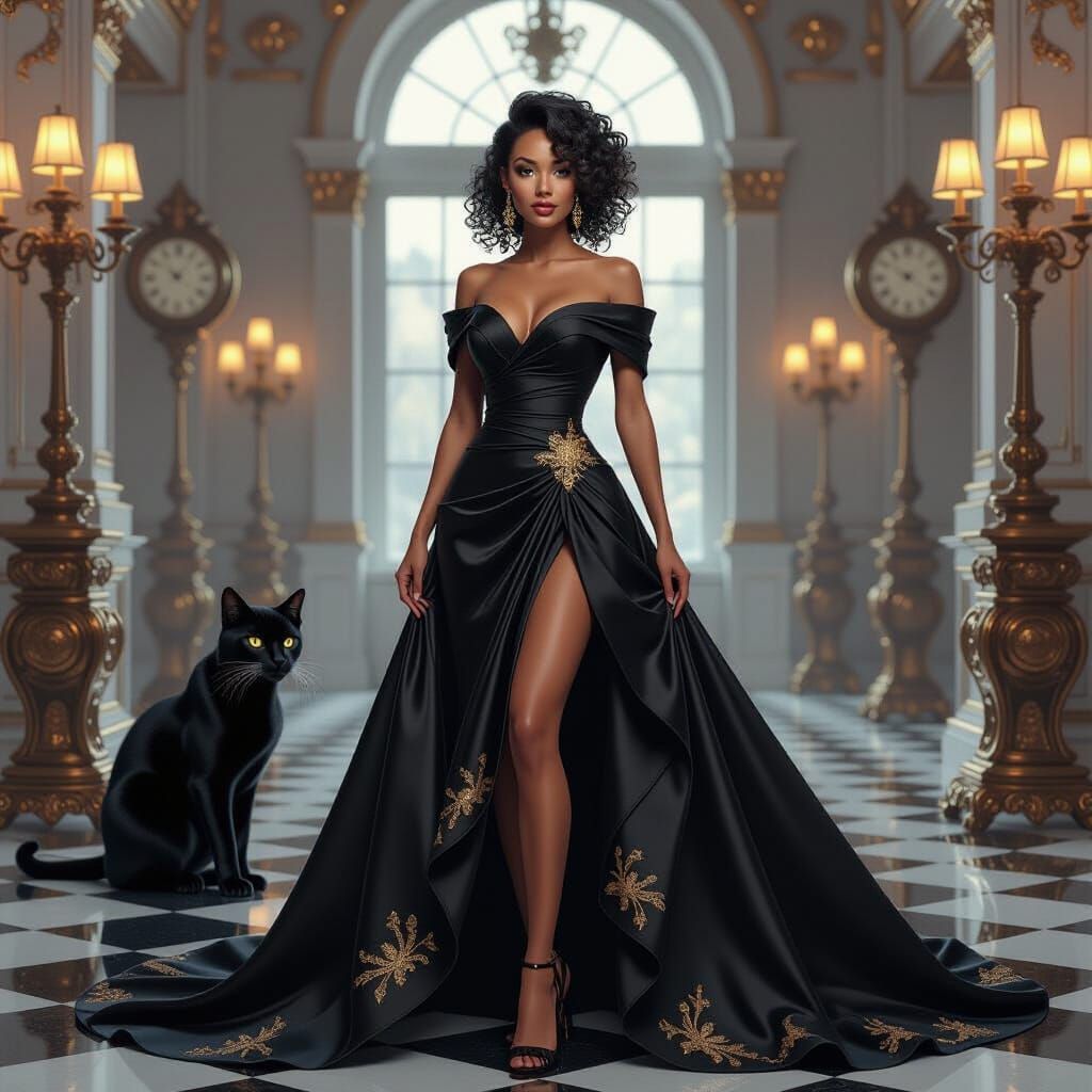 Ethereal Fantasy Woman in Sci-Fi Baroque Style