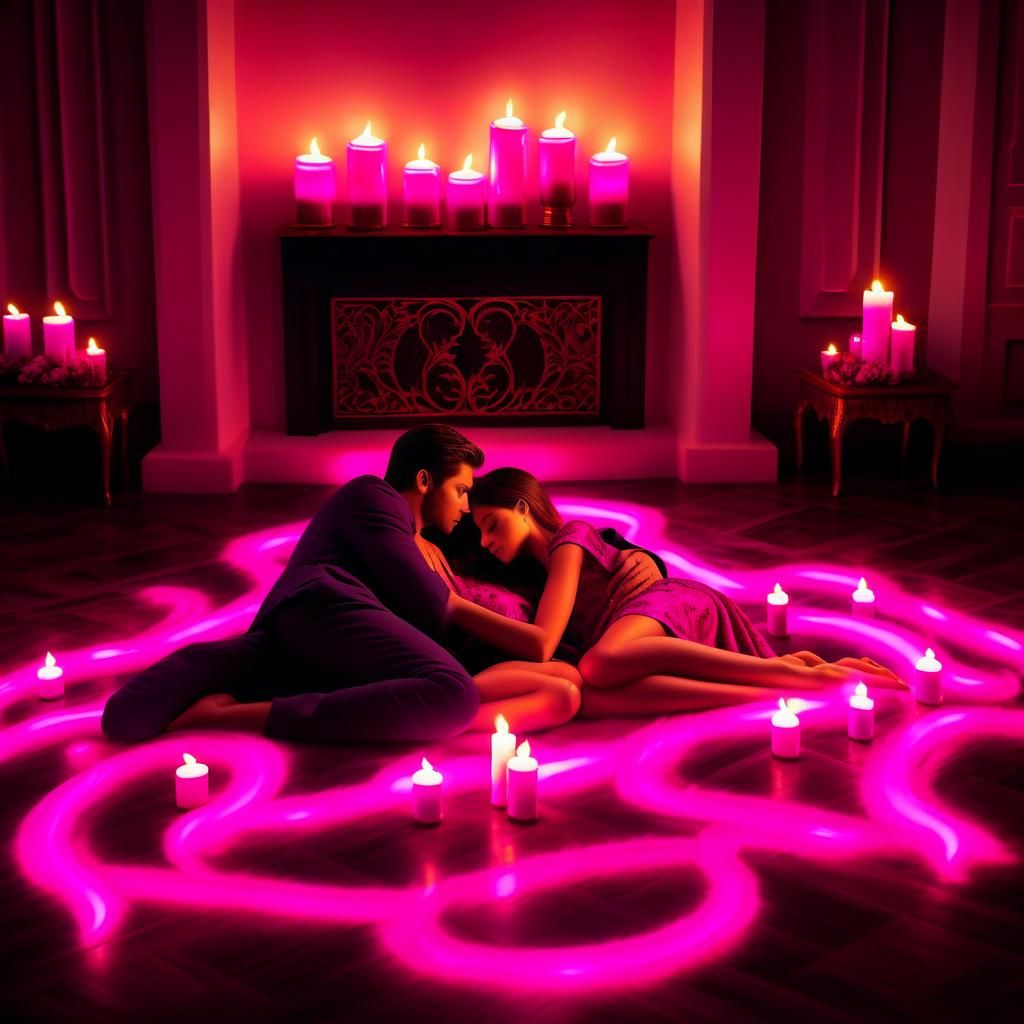 Lovers Embrace by Candlelight with Volumetric Flames