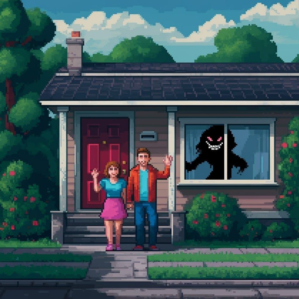 Eerie 8-bit New Home, Pixel Art Style