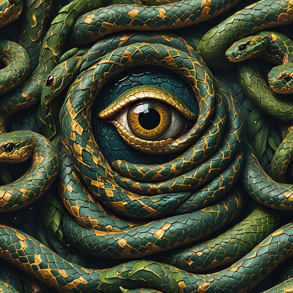 Detailed Snake Eye in Fantasy Concept Art