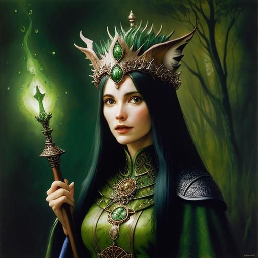 Utuk'ku Norn Queen Portrait in Impasto Oils Style