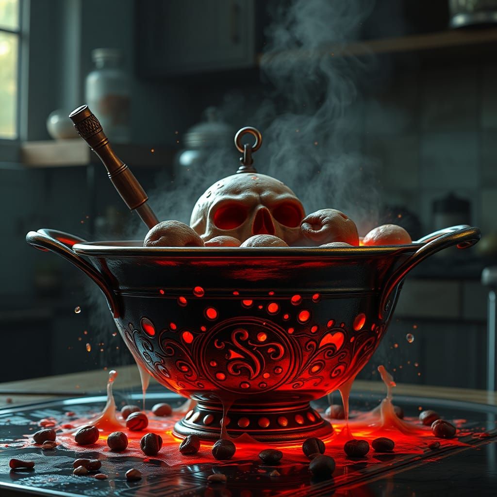 Cursed Colander in Evil Kitchen: Detailed Matte Painting