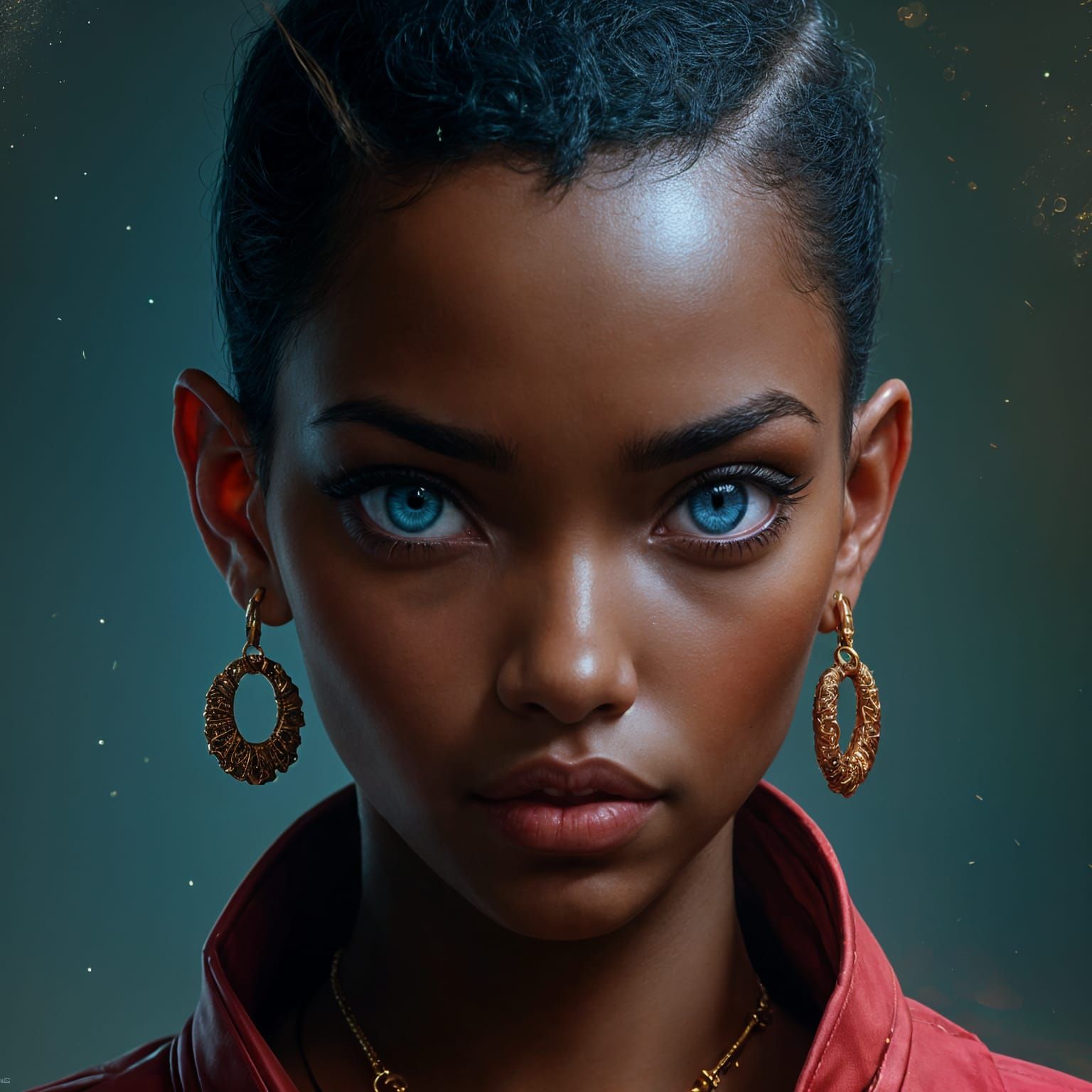 Detailed Portrait of a Black Woman in Matte Painting Style