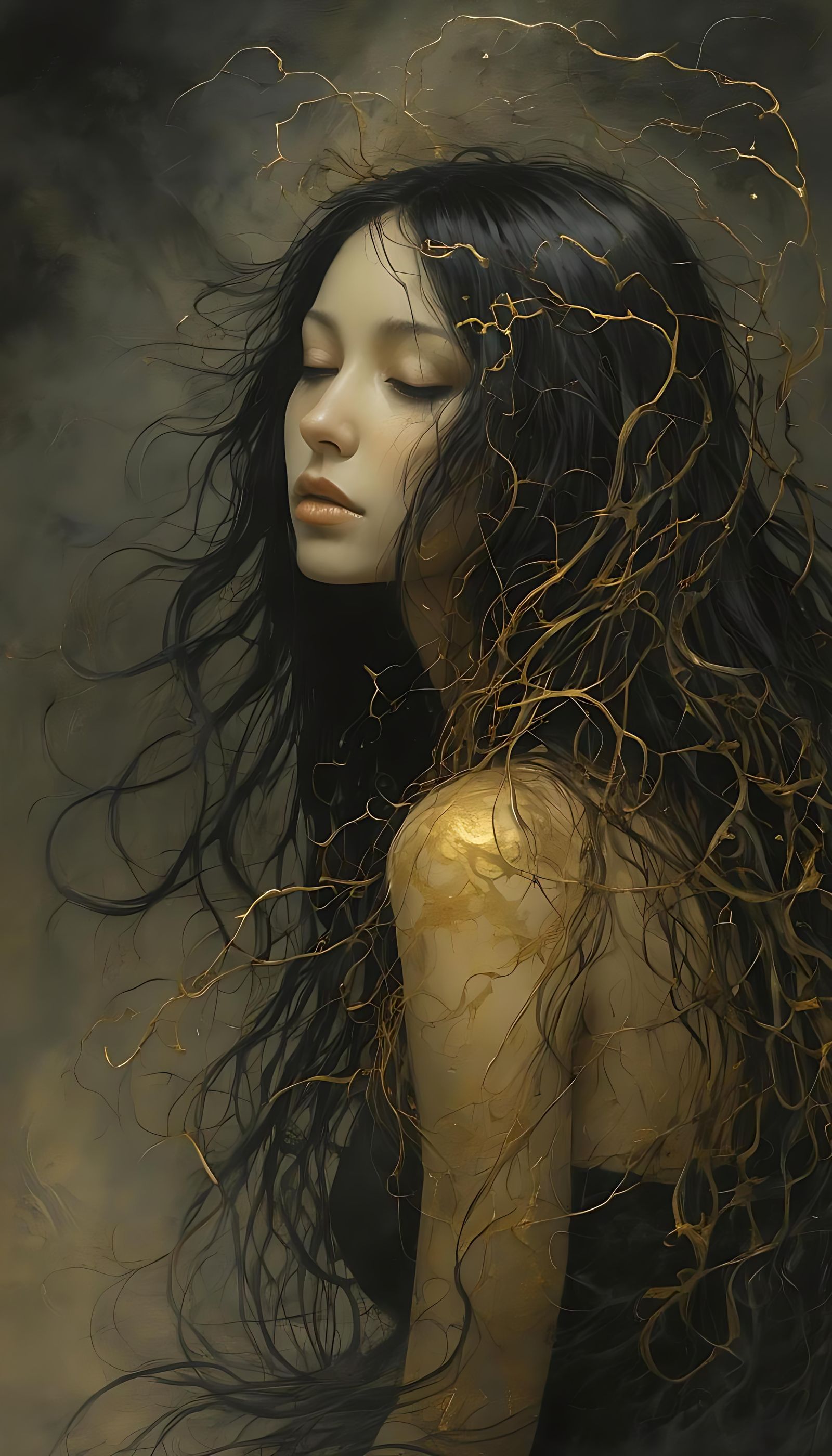 Macabre Surrealism Portrait of Metamorphosis Art