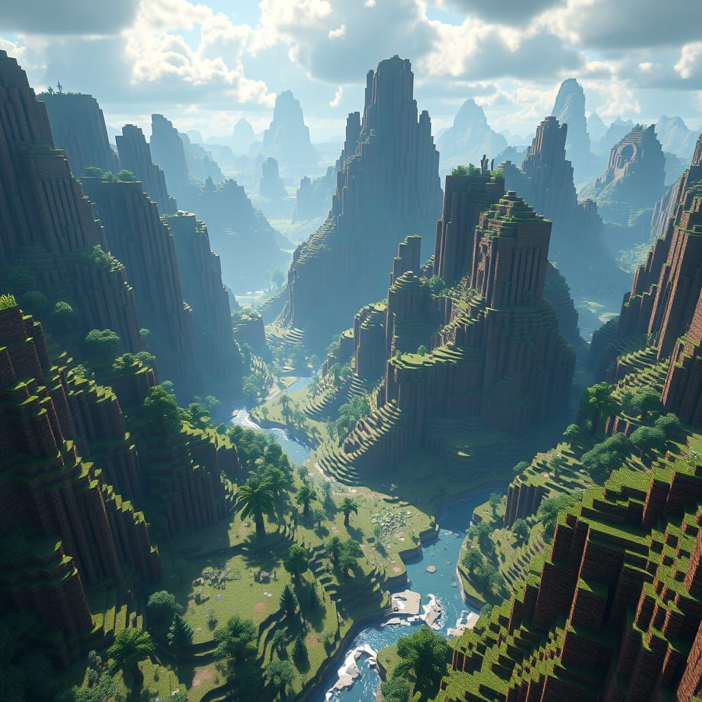 Epic Blocky Fantasy World in Vibrant 3D