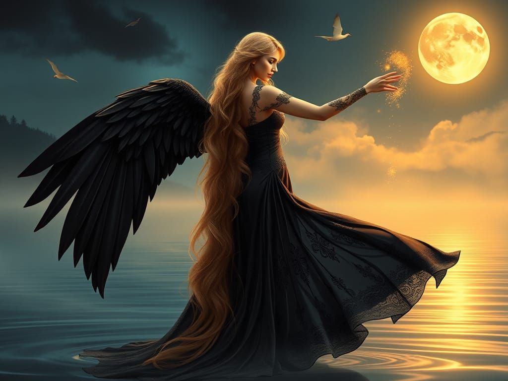 Majestic Princess Transforms into Black Swan Goddess