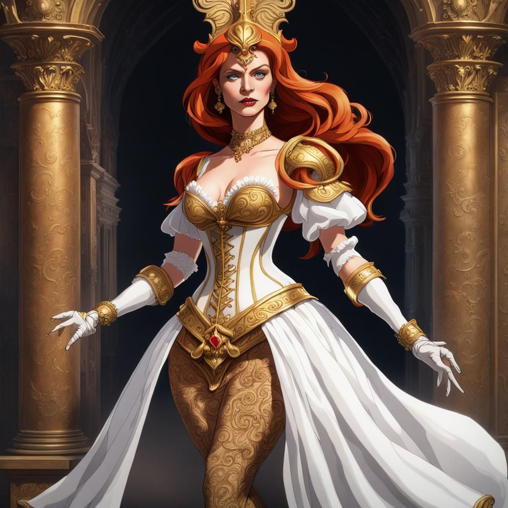 Tela in Baroque Gown: Dark Fantasy Concept Art