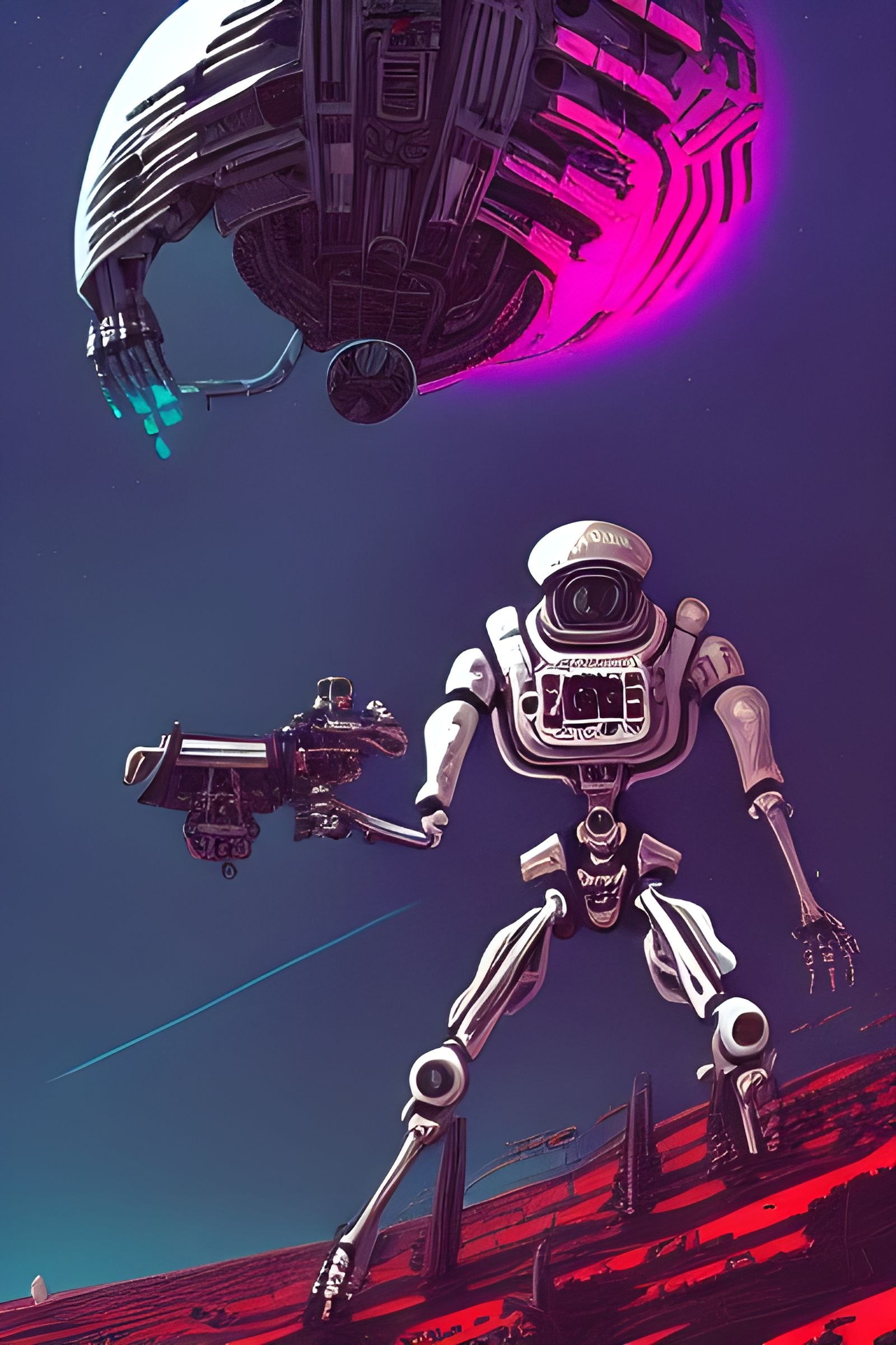 Space Pirate Mech with Lasers and Skeletons