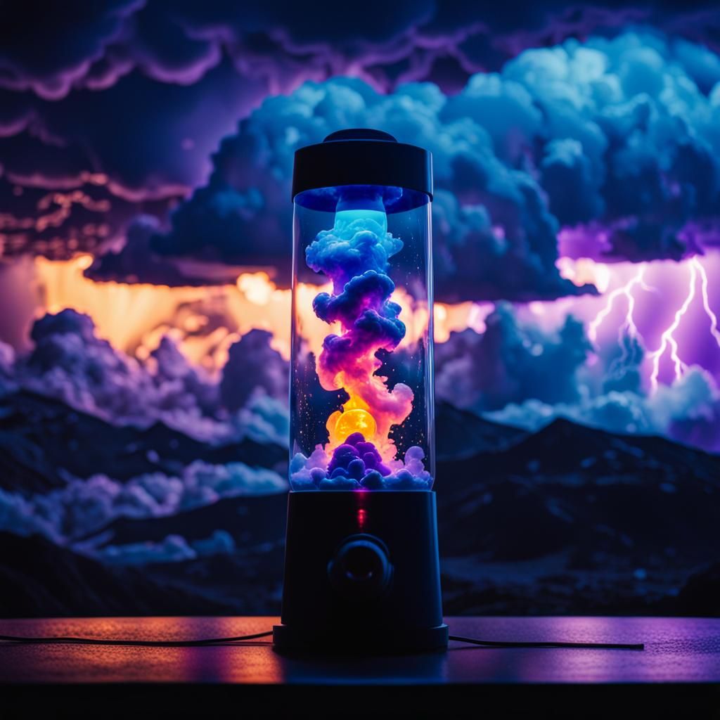 Stormy Lava Lamp in Cinematic Lighting