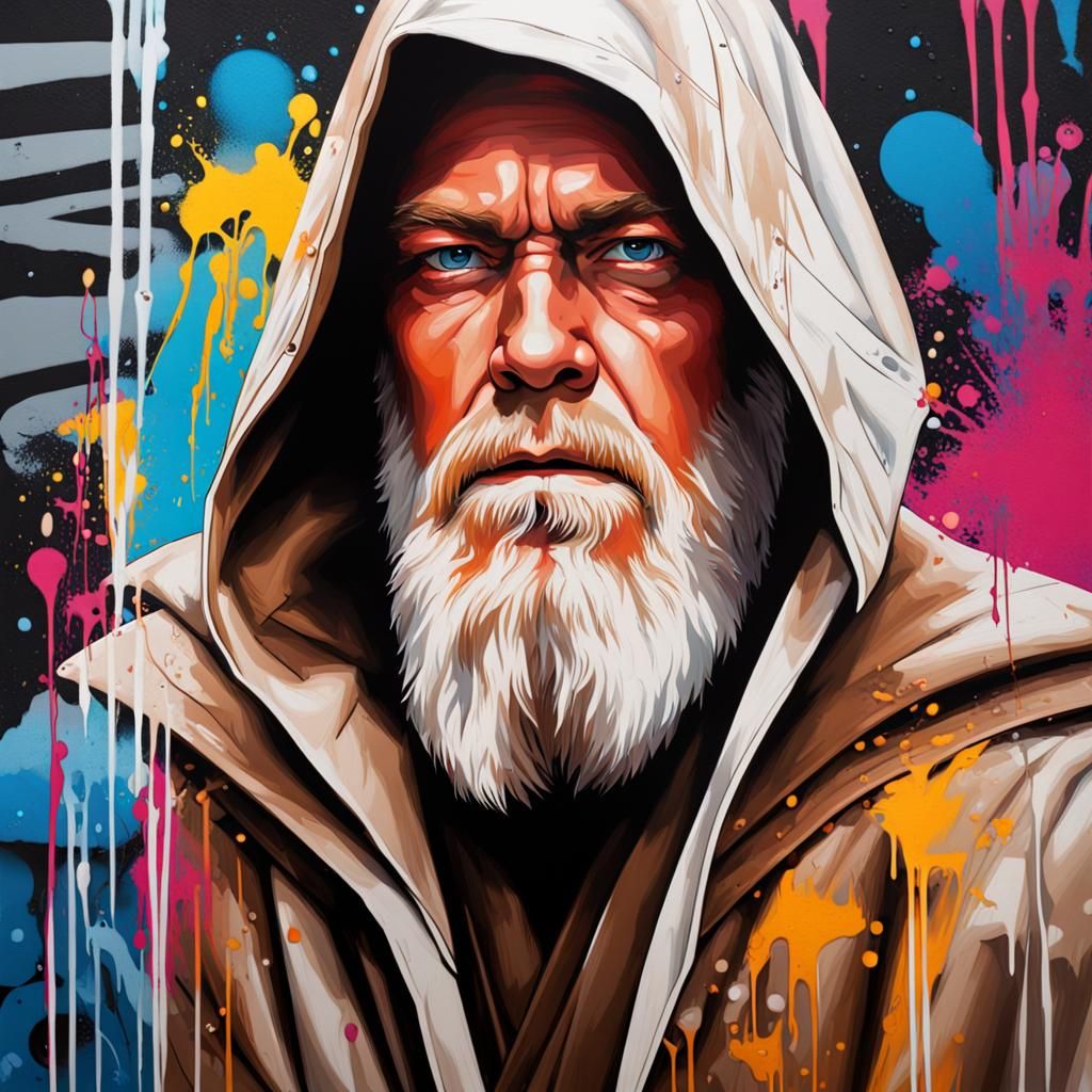 Obi-Wan Kenobi in Graffiti Splash Art Style