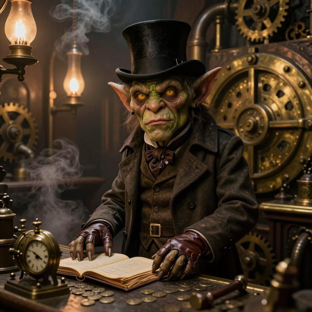 Goblin Banker in Steampunk Bank