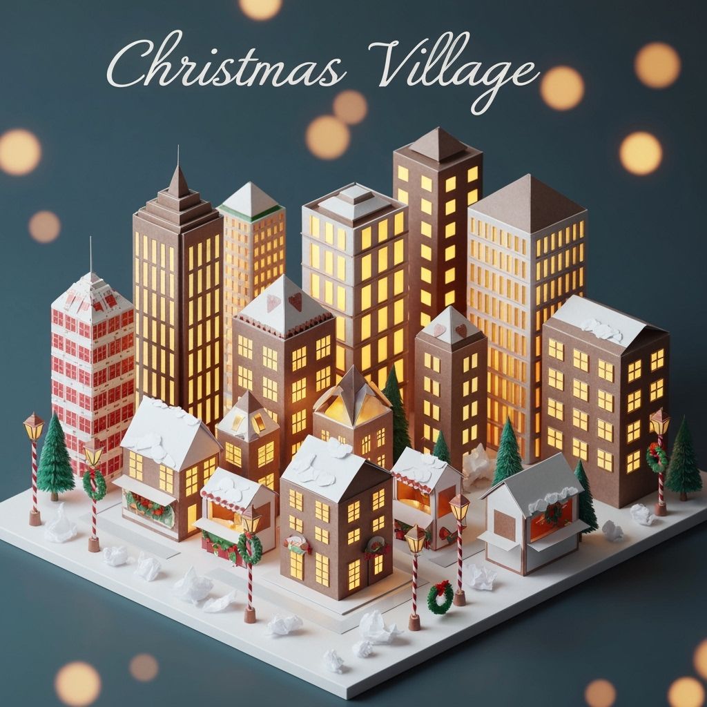 Origami Christmas Village with Festive Papercraft