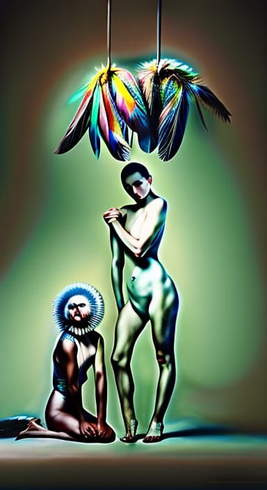 Feathered Figures: Hyperrealistic Surrealism