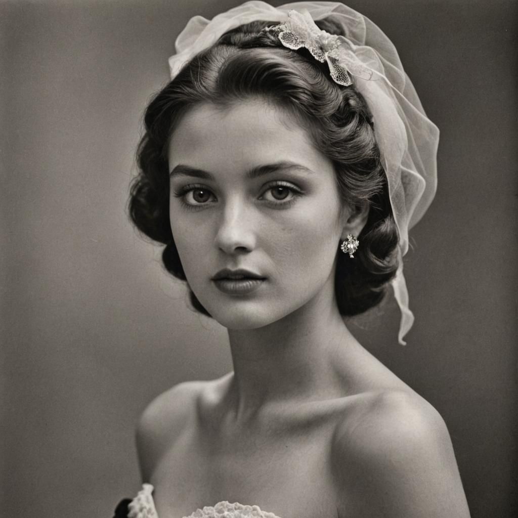 Elegant Beauty in Black and White Portrait