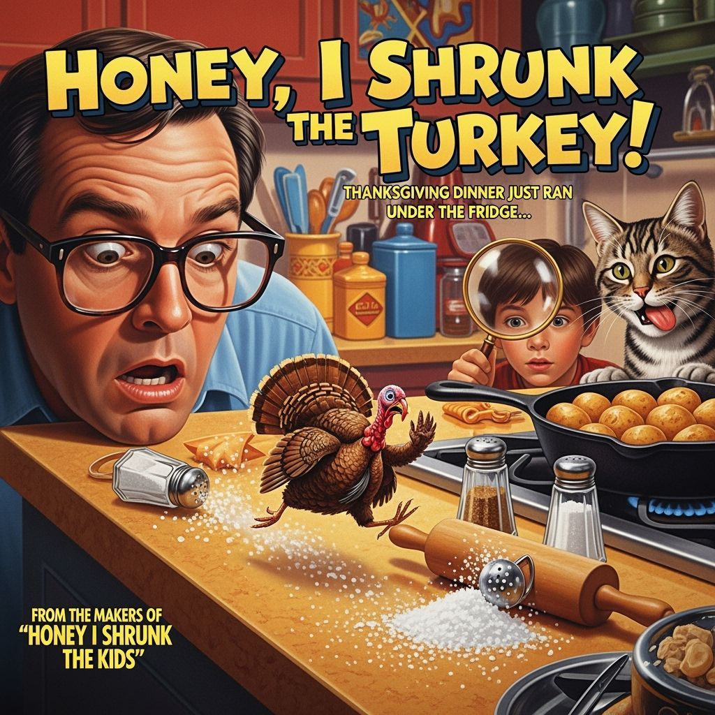 Tiny Thanksgiving Turkey Escapes Family Comedy Movie Poster