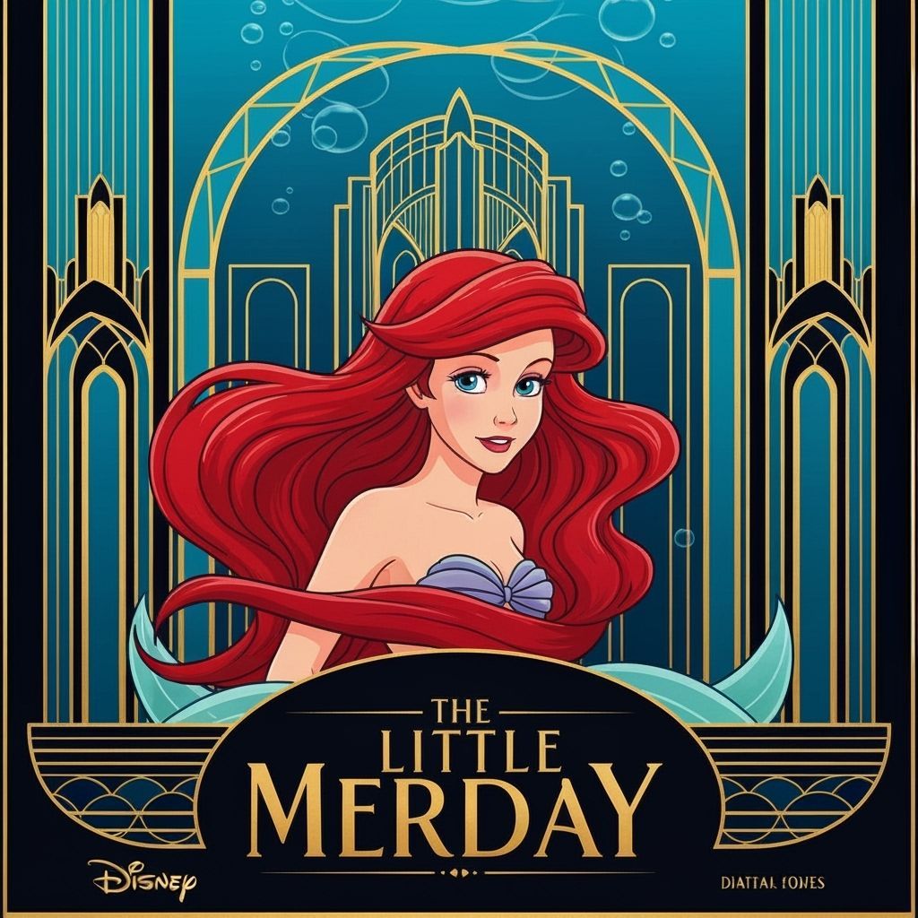 Art Deco Little Mermaid Movie Poster