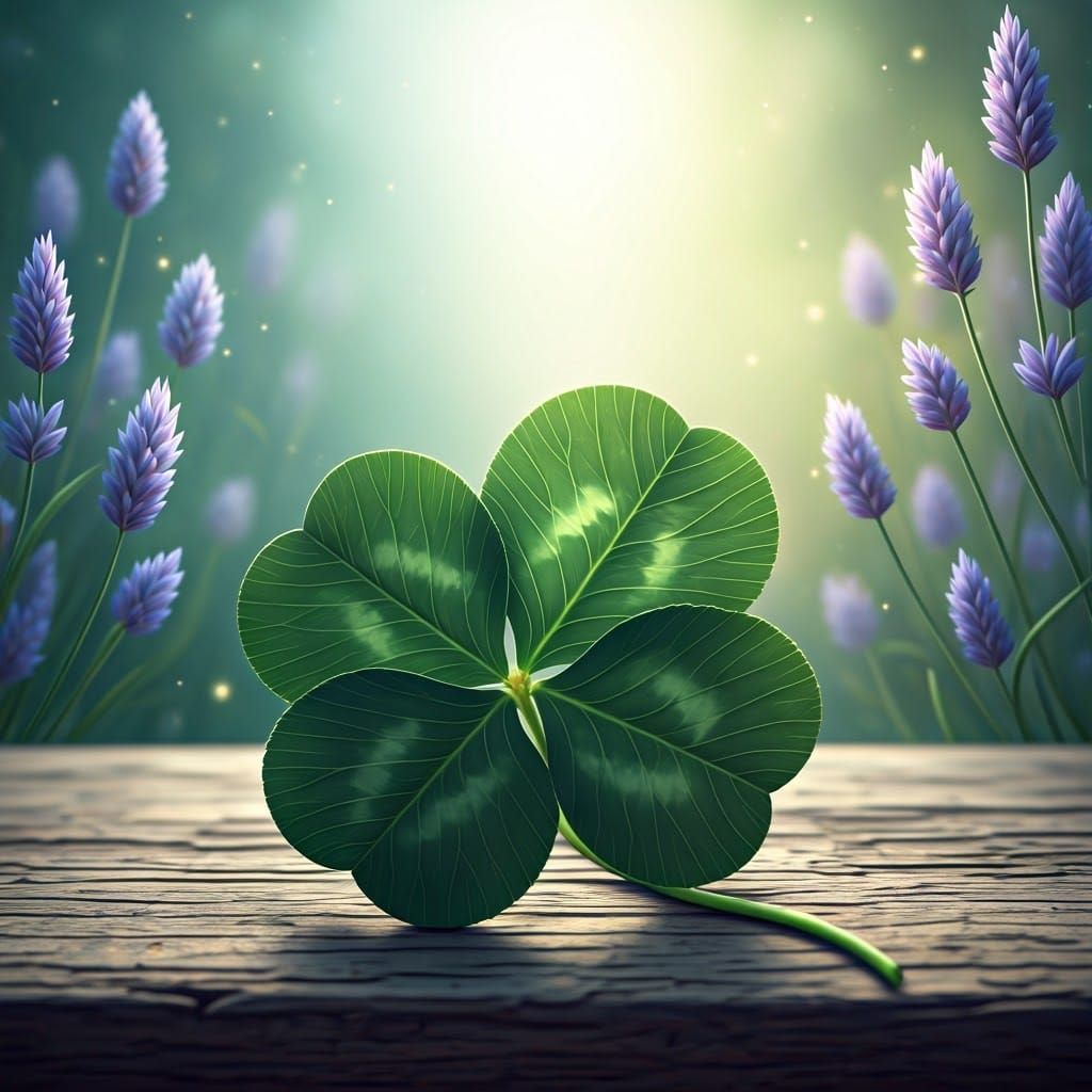 Mystical Four-Leaf Clover with Ethereal Glow