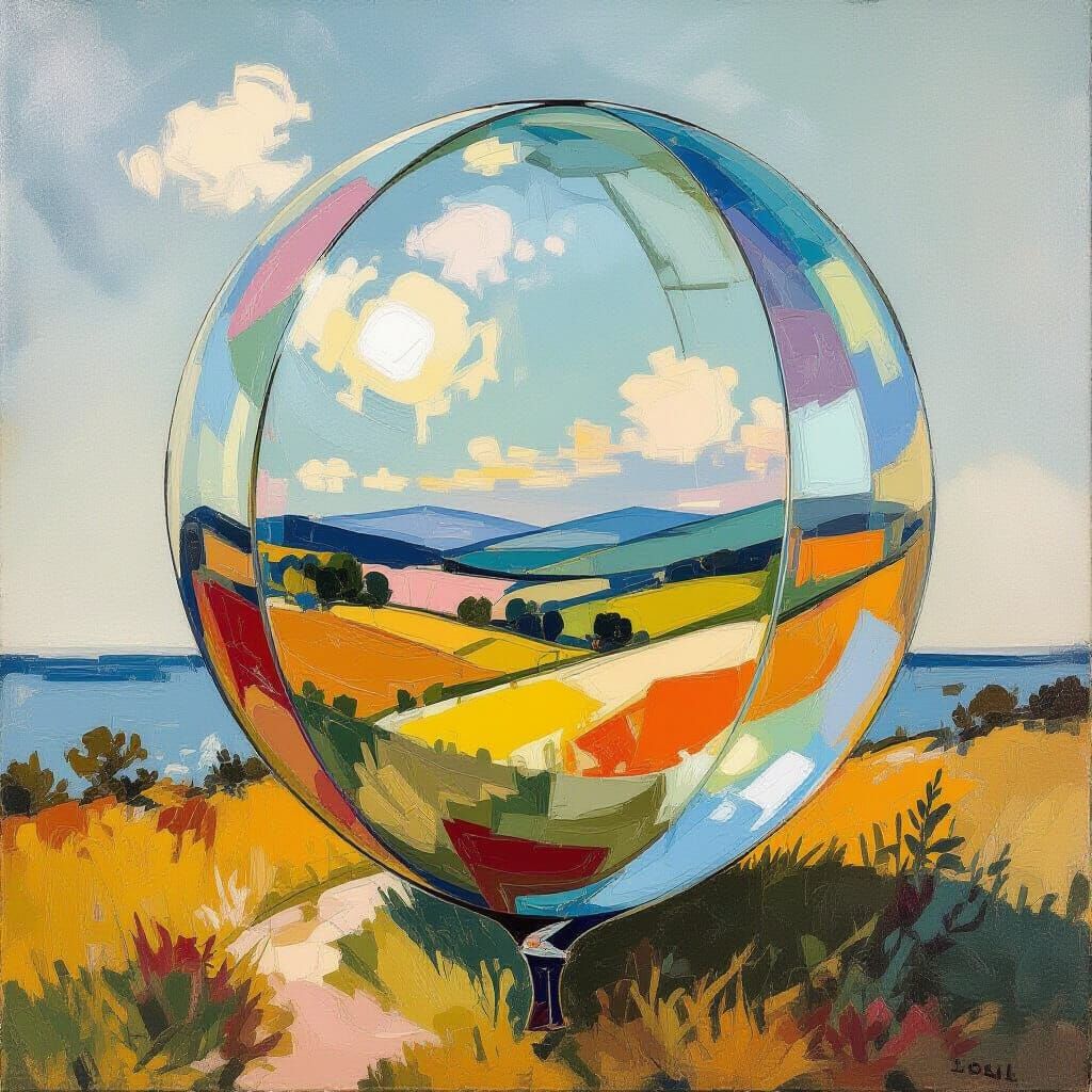 Fairytale Landscape in Giant Glass Balloon