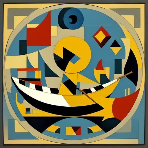 Abstract Cubist Composition Inspired by Kurasov and Gleizes