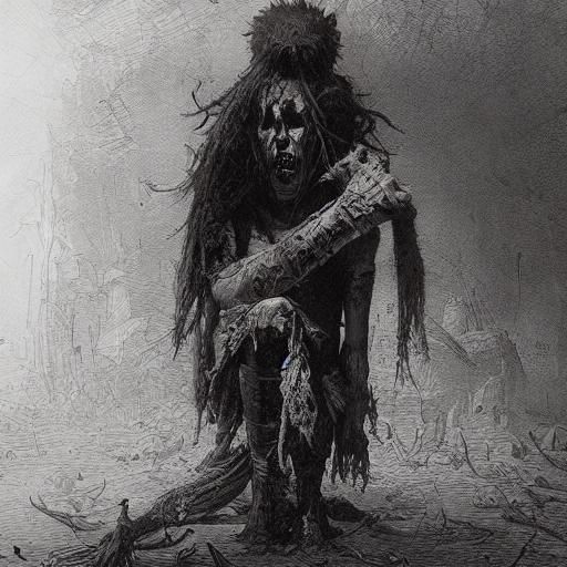 Horrific Pickled Punk in Engraving Style