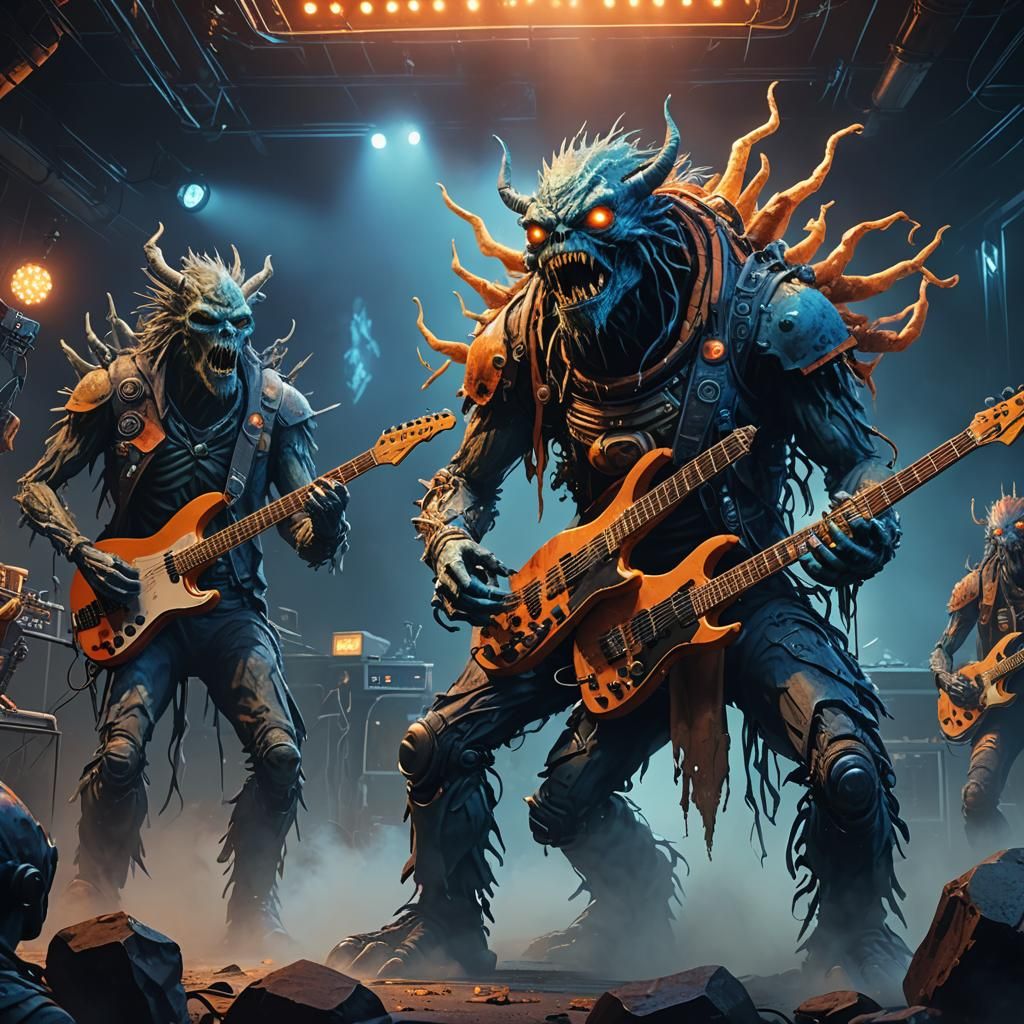 Sci-Fi Monster Rock Band on Stage