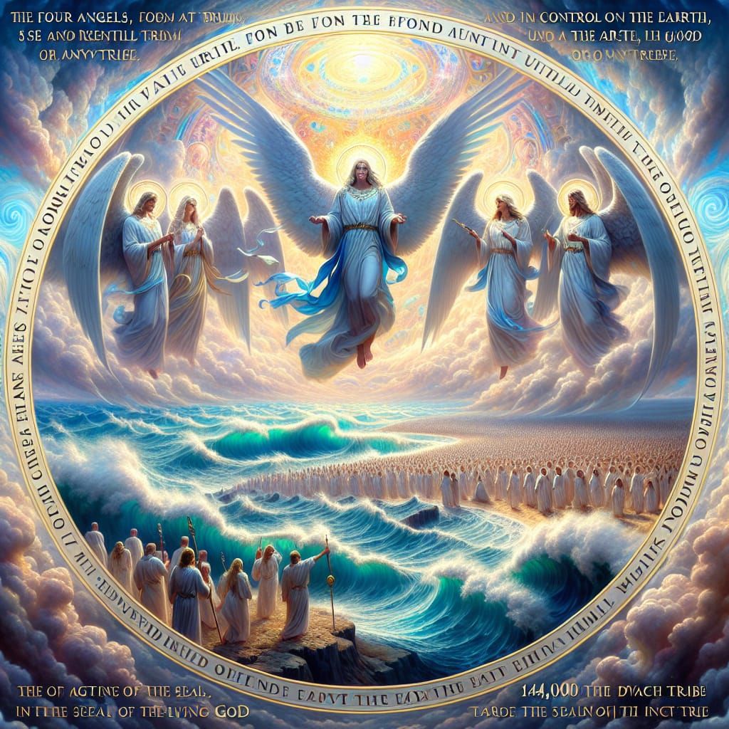 Angels Guarding Earth's Winds with Divine Seal