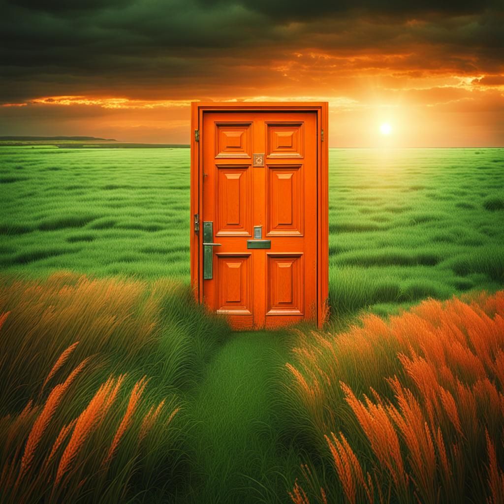 Glowing Door Opens to Sea View