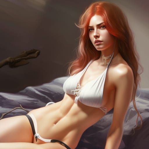 Muscular College Girl in Dark Fantasy Style