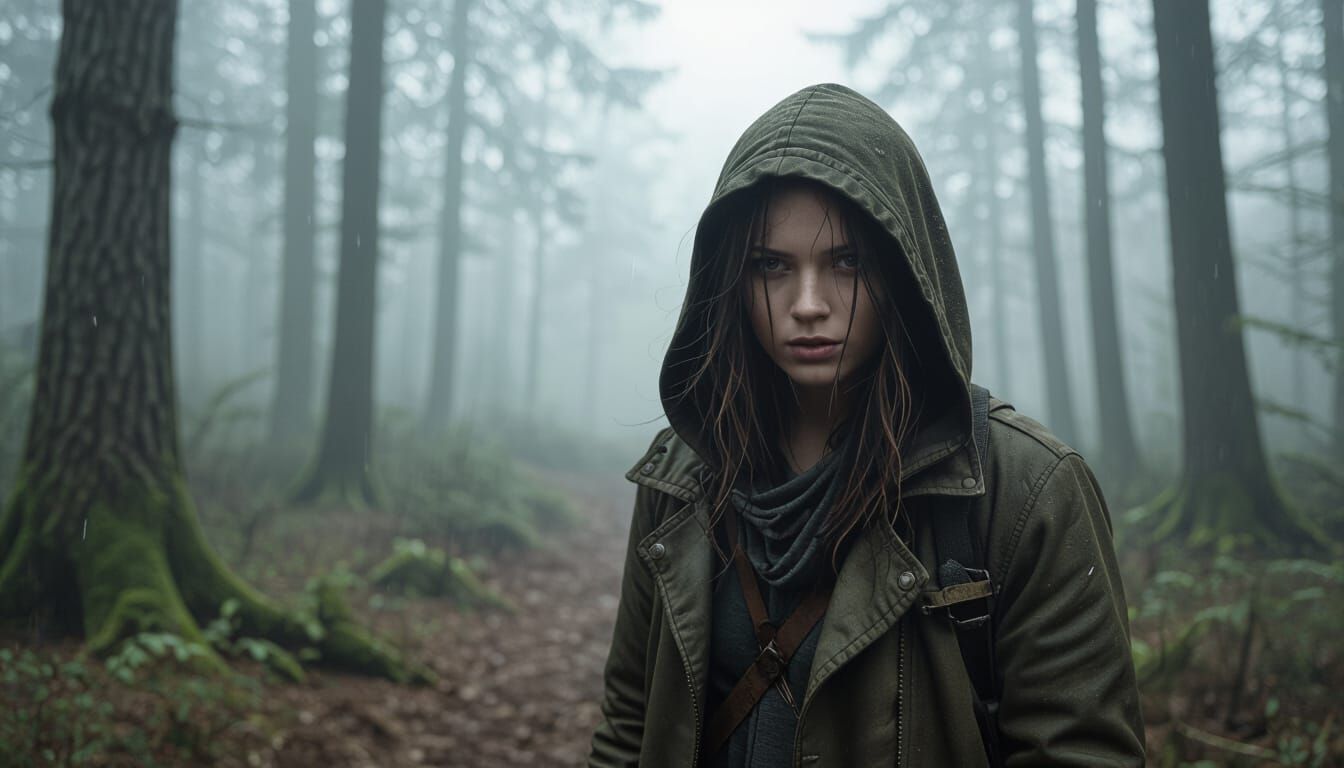 Hyperrealistic Solitude: Lost in a Detailed Forest