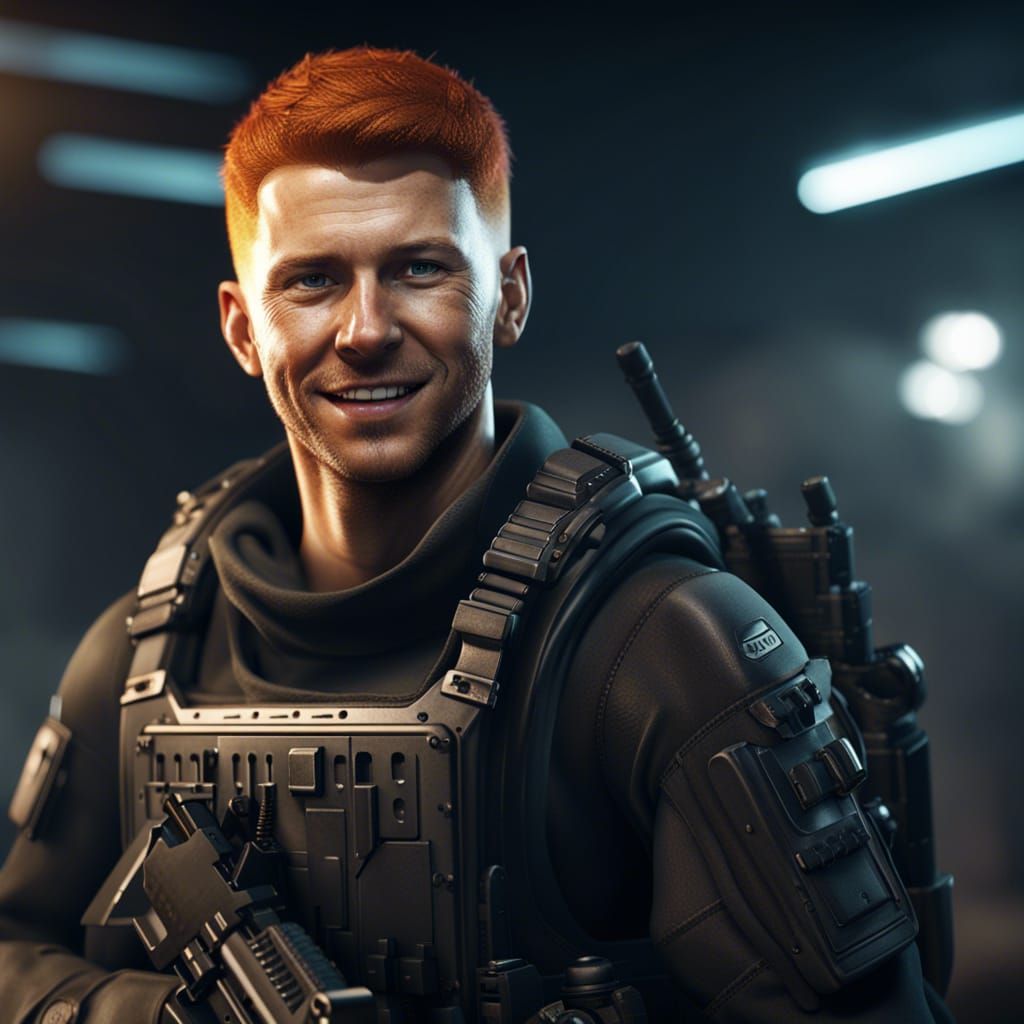 Spec Ops Ginger: 3D Game Cinematic Portrait