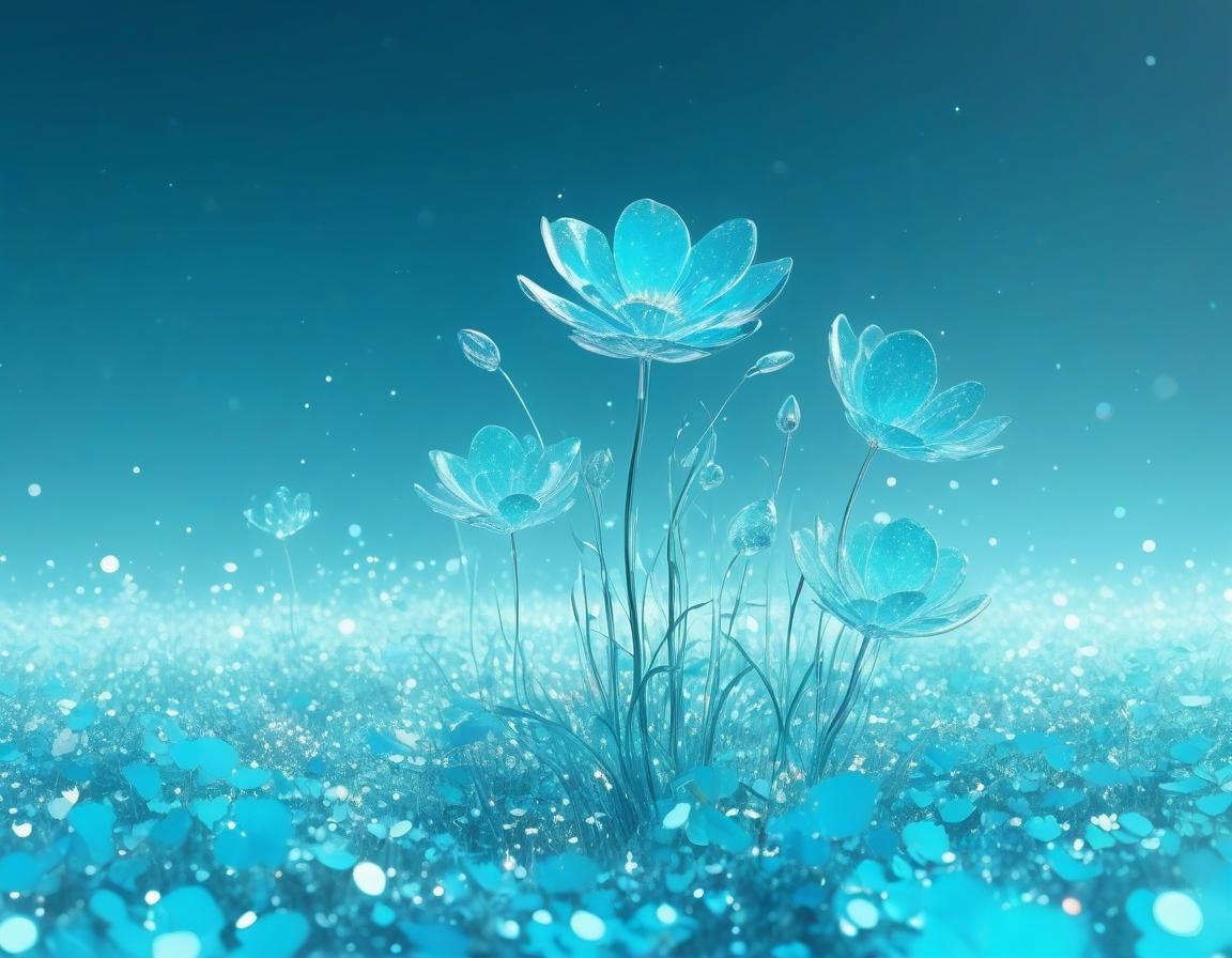 Ethereal Floral Abstract in Eternal Cyan