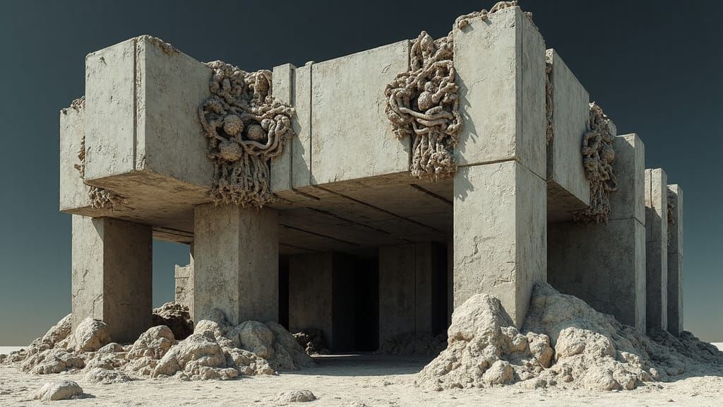 Futuristic, Biomechanical Brutalist Sculpture with Giger Acc...