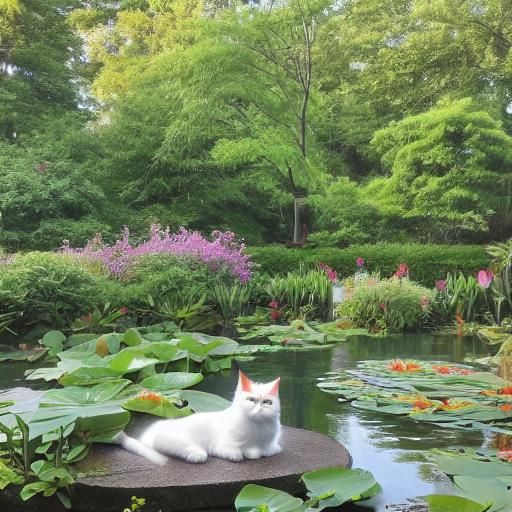 Cat in Pond