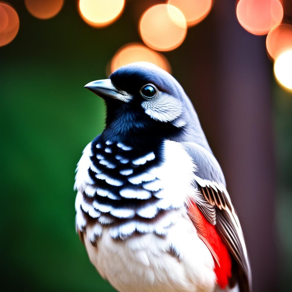 Striking Red Bird Portrait with Bokeh Effect