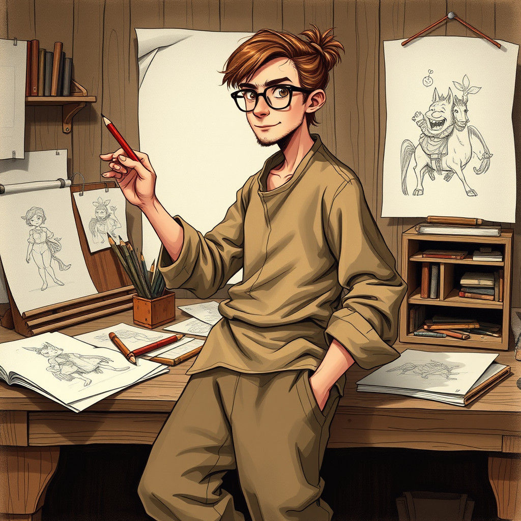 Artist Emerges from 2D Realm, Renaissance Style