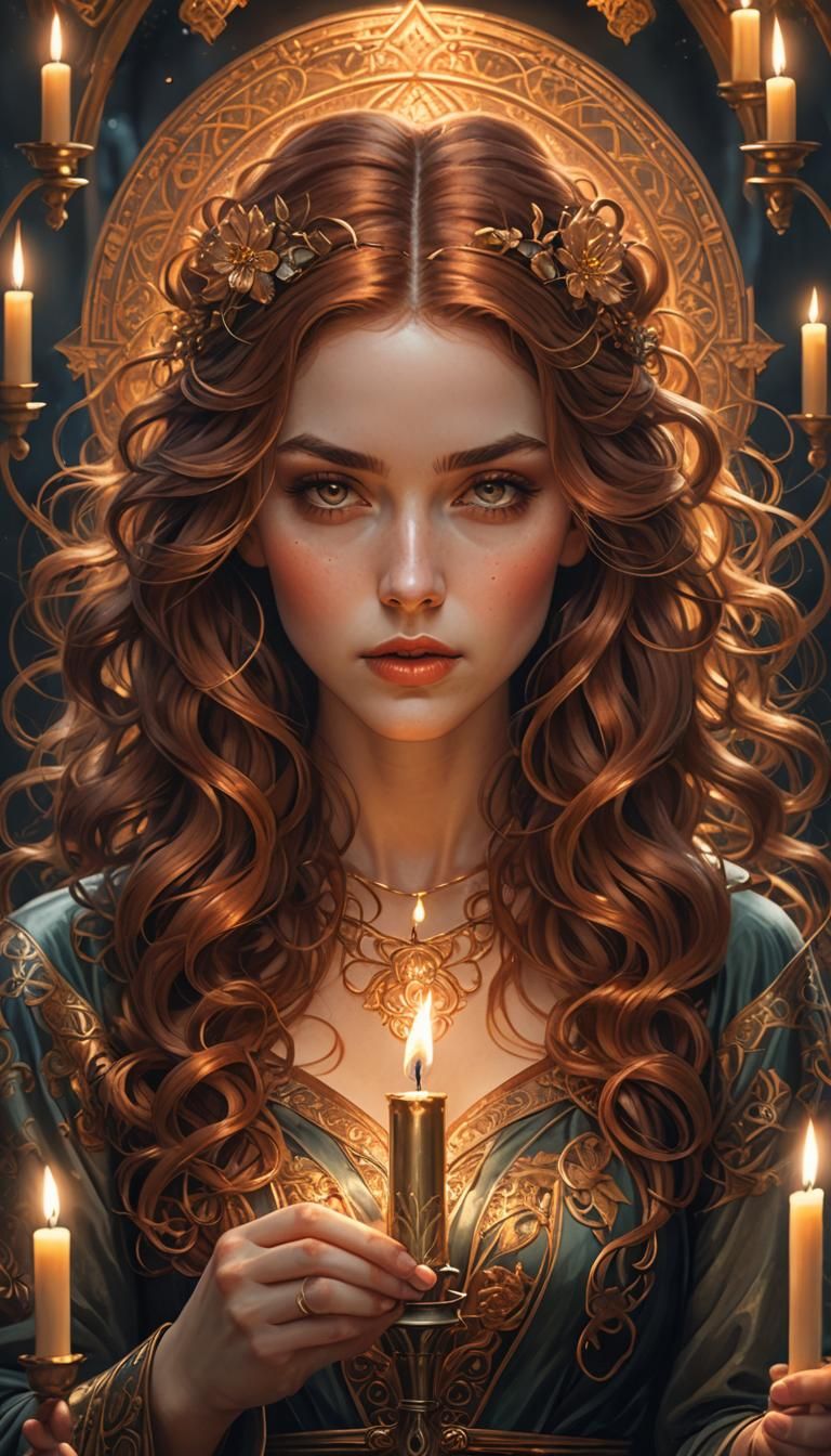 Beautiful Girl Blowing Out Candle: Hyperrealistic Portrait