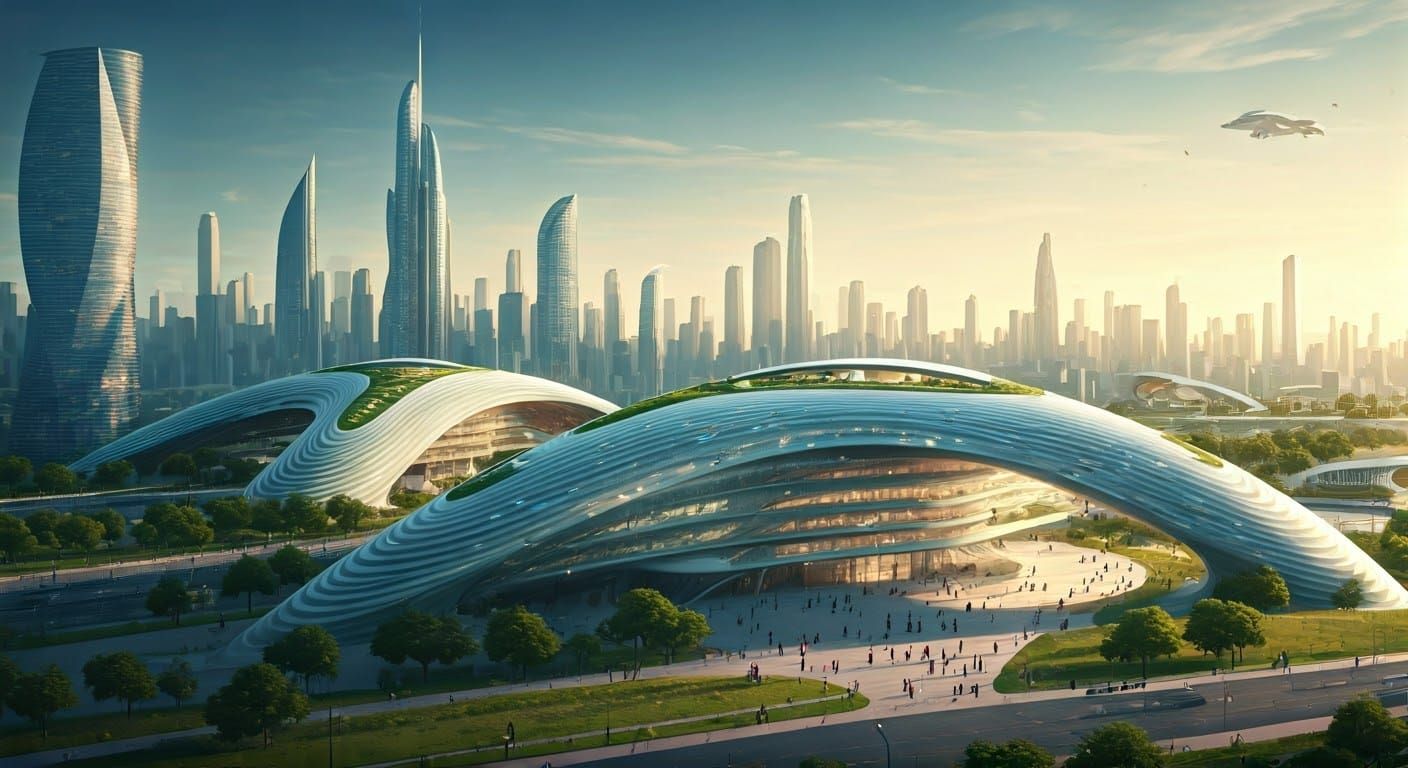 Futuristic Metropolis in Abstract Art Style