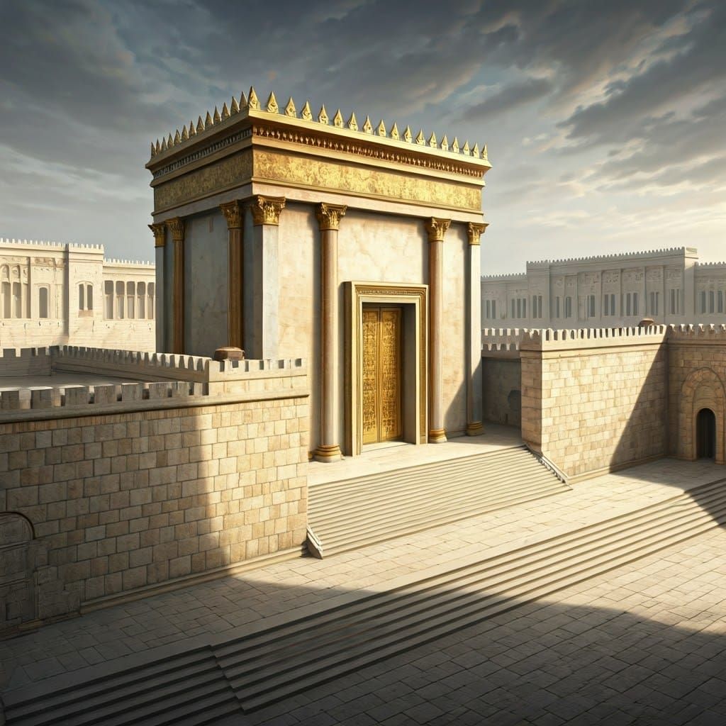 Majestic Jerusalem Temple Complex in Byzantine Splendor